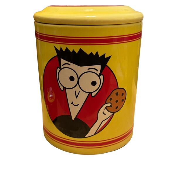 Homemade Cookies for Dummies Ceramic Cookie Jar Yellow & Red Canister - Picture 2 of 8